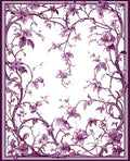 Elegant Plum Floral Vine Art Rug