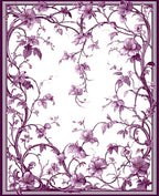 Elegant Plum Floral Vine Art Rug