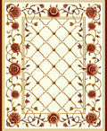 Floral Golden Lattice Rose Design Rug