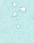 Whimsical Elephant Swirl Pattern Design Rug