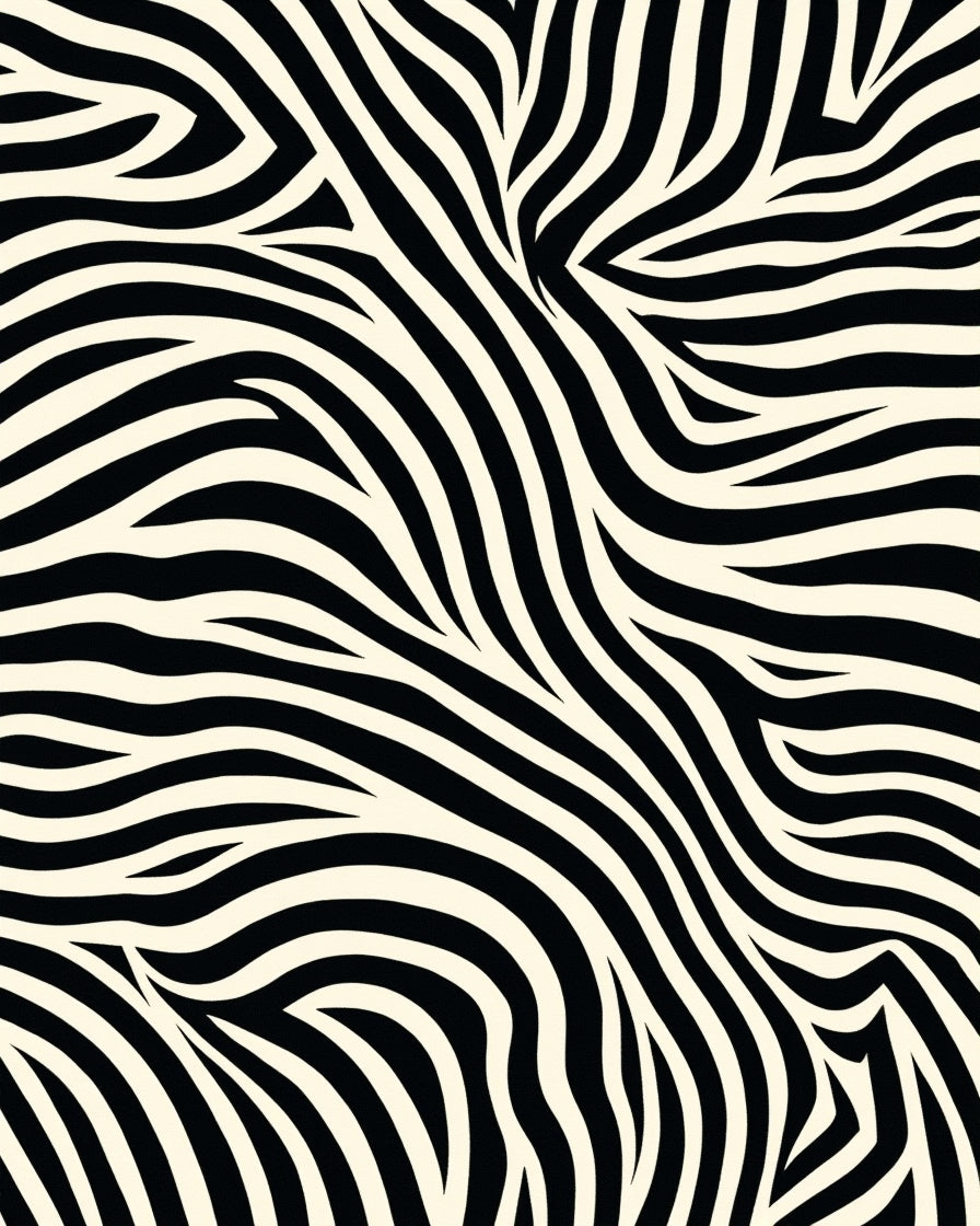 Bold Black White Zebra Pattern Rug