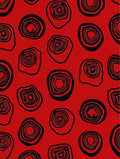 Abstract Red Organic Shape Pattern Rug