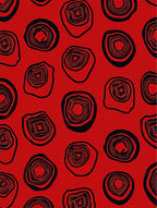 Abstract Red Organic Shape Pattern Rug