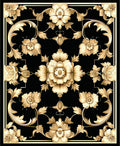 Golden Floral Scrollwork Pattern Rug