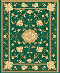 Emerald Gold Floral Medallion Rug
