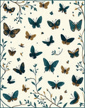 Whimsical Butterflies Floral Branch Design Rug