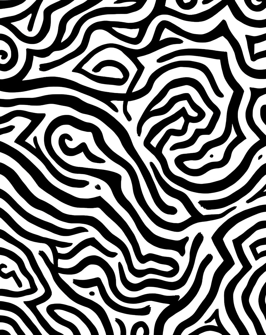Bold Black White Abstract Lines Rug