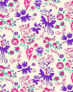Vibrant Floral Silhouette Pattern Rug