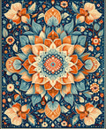 Intricate Floral Mandala Art Rug