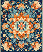 Intricate Floral Mandala Art Rug