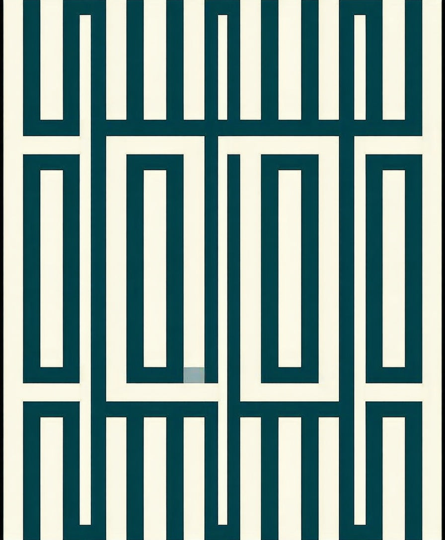 Bold Geometric Maze Pattern Rug