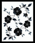 Elegant Black Floral Vine Pattern Rug