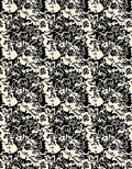 Abstract Black Cream Textured Design Rug