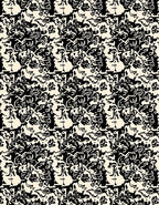 Abstract Black Cream Textured Design Rug