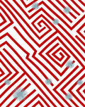 Red Labyrinth Starburst Rug