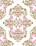 Floral Art Nouveau Pink Ornament Rug