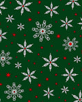 Festive White Snowflake Red Star Rug