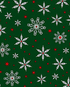 Festive White Snowflake Red Star Rug