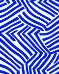 Abstract Blue White Geometric Lines Rug