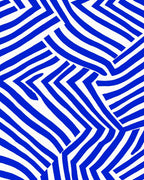 Abstract Blue White Geometric Lines Rug