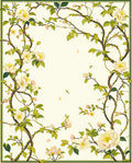 Delicate Floral Branch Artwork Rug