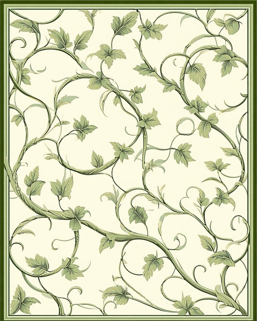 Classic Vine Leaf Pattern Design Rug