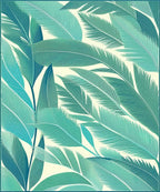 Tropical Leaf Pattern Vivid Tones Rug