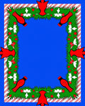 Red Cardinal Christmas Swag Garland Rug