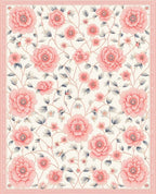 Pink Floral Vines Art Rug