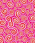Vibrant Pink Swirls and Dots Rug