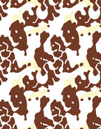 Abstract Brown Cream Splatter Pattern Rug