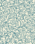 Teal Vine Swirl Pattern Rug