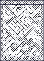Art Deco Geometric Line Pattern Rug