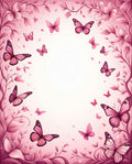 Whimsical Pink Butterfly Floral Design Rug
