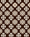 Floral Motif Brown Cream Geometric Pattern Rug