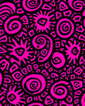 Hot Pink And Black Tribal Sun Design Rug