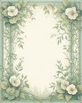 Serene Green Floral Vine Arrangement Rug