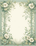 Serene Green Floral Vine Arrangement Rug