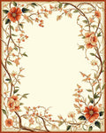 Floral Vine Ornate Border Design Rug