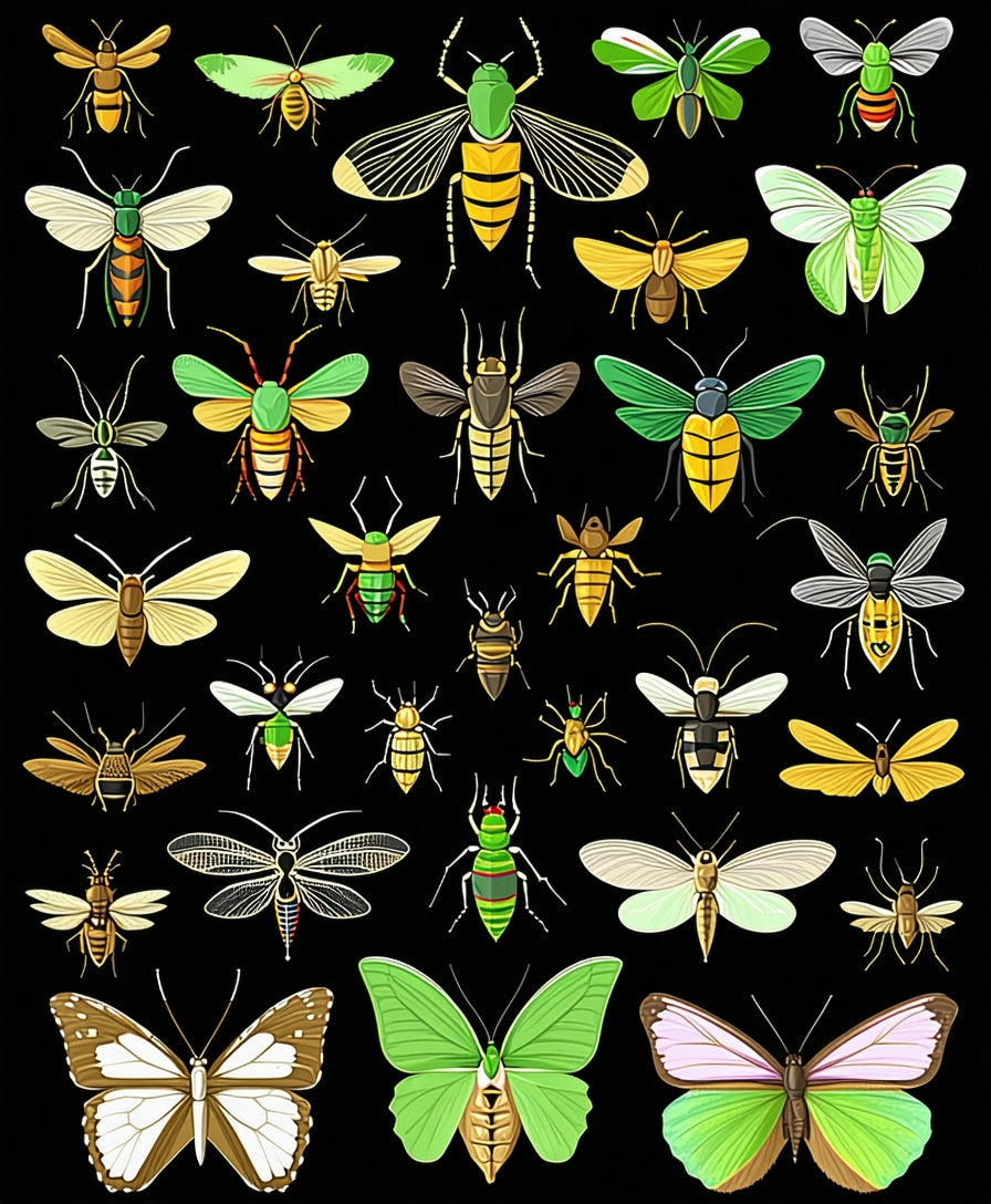 Assorted Insect Pattern Design Rug