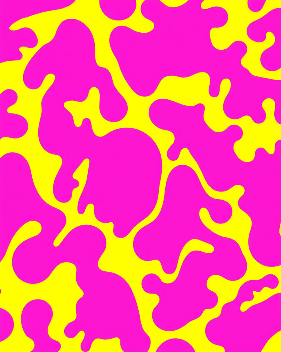 Vibrant Pink Yellow Abstract Pattern Rug