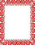 Bold Red Swirl Border Deco Rug