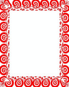 Bold Red Swirl Border Deco Rug
