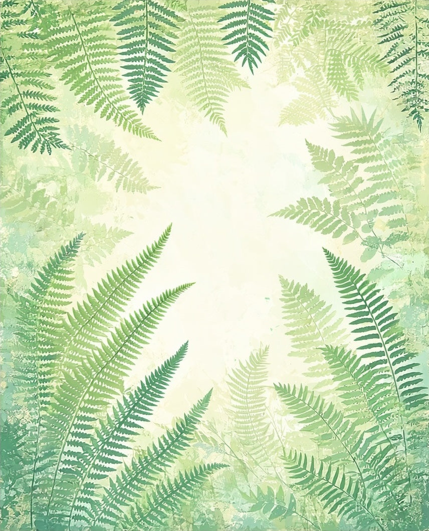 Green Fern Patterned Woodland Rug