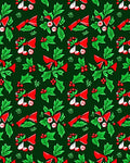 Festive Holly Bow Berry Garland Rug