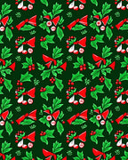 Festive Holly Bow Berry Garland Rug