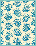 Teal Leafy Bush Cream Repeat Rug