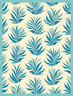 Teal Leafy Bush Cream Repeat Rug