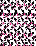 Abstract Black Pink Floral Pattern Rug
