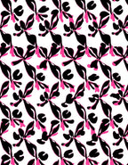 Abstract Black Pink Floral Pattern Rug